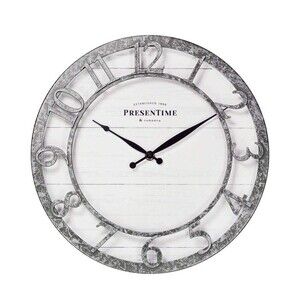 10" Farmhouse Series Wall Clock Galvanized Steel Style Retro Steampunk Rustic